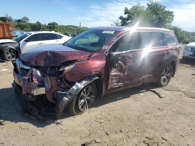 5TDJKRFH2GS259385 - 2016 TOYOTA HIGHLANDER XLE Bordo foto 1