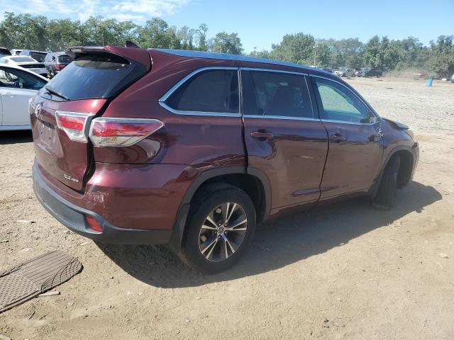 5TDJKRFH2GS259385 - 2016 TOYOTA HIGHLANDER XLE Bordo foto 3