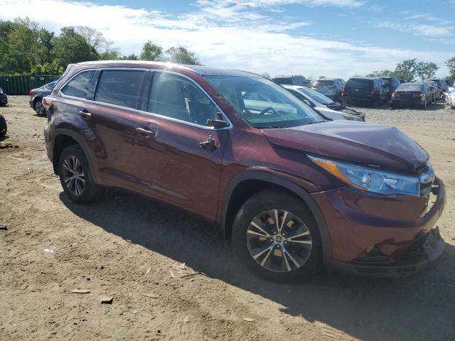5TDJKRFH2GS259385 - 2016 TOYOTA HIGHLANDER XLE Bordo foto 4