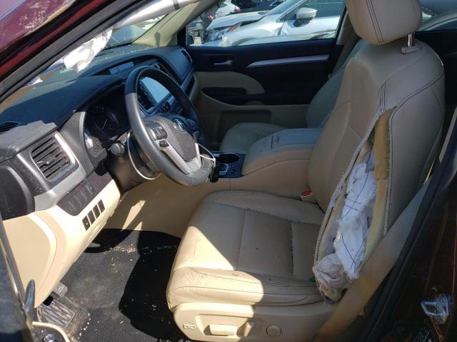 5TDJKRFH2GS259385 - 2016 TOYOTA HIGHLANDER XLE Bordo foto 7