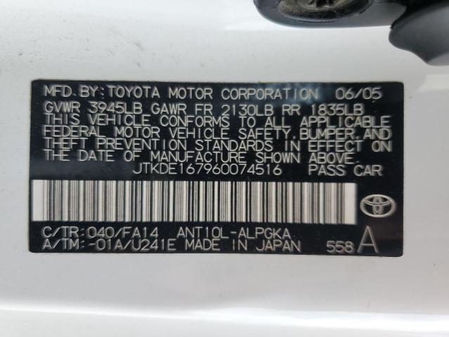 JTKDE167960074516 - 2006 TOYOTA SCION TC 白色 照片 13