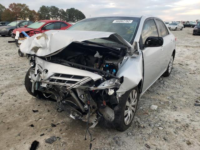 5YFBU4EE4DP113356 - 2013 TOYOTA COROLLA BASE SILVER photo 2