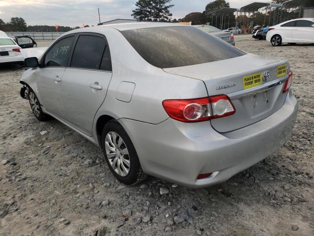 5YFBU4EE4DP113356 - 2013 TOYOTA COROLLA BASE SILVER photo 3