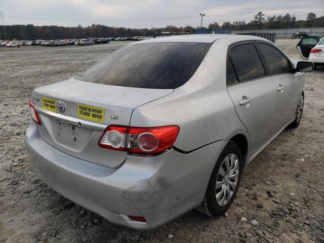 5YFBU4EE4DP113356 - 2013 TOYOTA COROLLA BASE SILVER photo 4