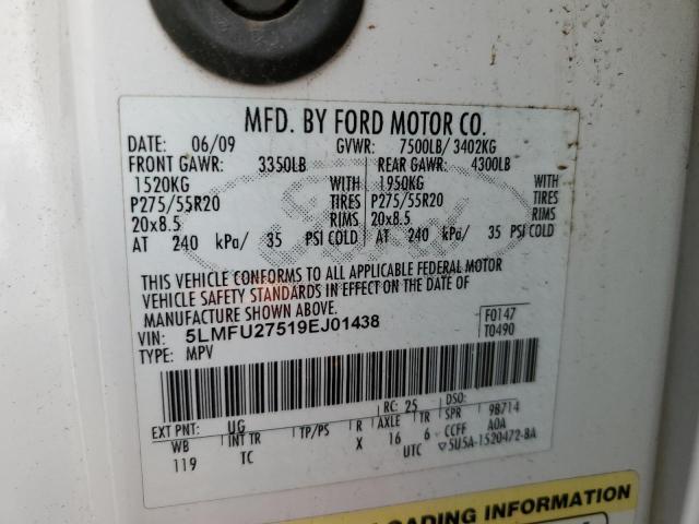 5LMFU27519EJ01438 - 2009 LINCOLN NAVIGATOR 白色 照片 13