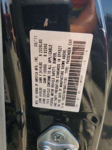 1HGCS1B81BA017193 - 2011 HONDA ACCORD EXL BLACK photo 12