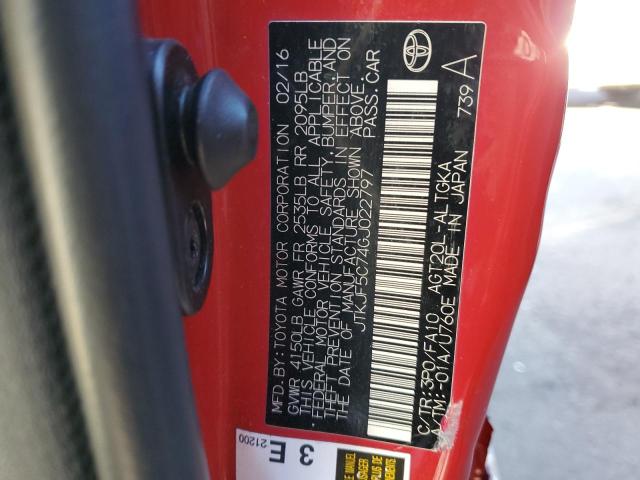 JTKJF5C74GJ022797 - 2016 TOYOTA SCION TC 红色 照片 10