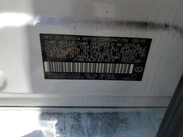 JTHBE1BL2FA014314 - 2015 LEXUS GS 350 Weiß Foto 13