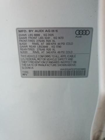 WA1DGAFE2FD031865 - 2015 AUDI Q7 PRESTIGE WHITE photo 13