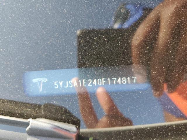 5YJSA1E24GF174817 - 2016 TESLA MODEL S 白色 照片 12