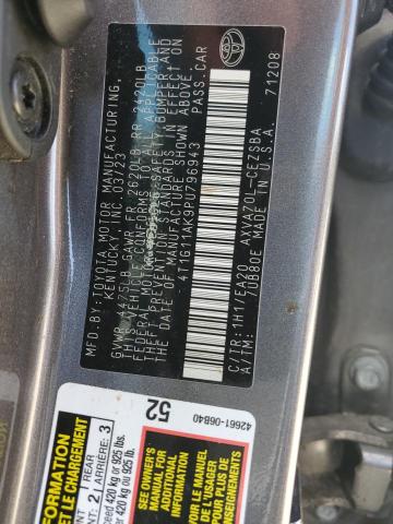 4T1G11AK9PU796943 - 2023 TOYOTA CAMRY SE NIGHT SHADE CHARCOAL photo 12