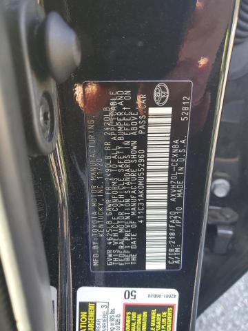 4T1C31AK0MU552960 - 2021 TOYOTA CAMRY LE BLACK photo 12
