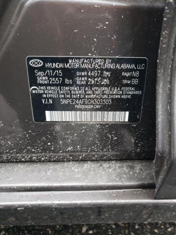 5NPE24AF9GH303303 - 2016 HYUNDAI SONATA SE TAN photo 12