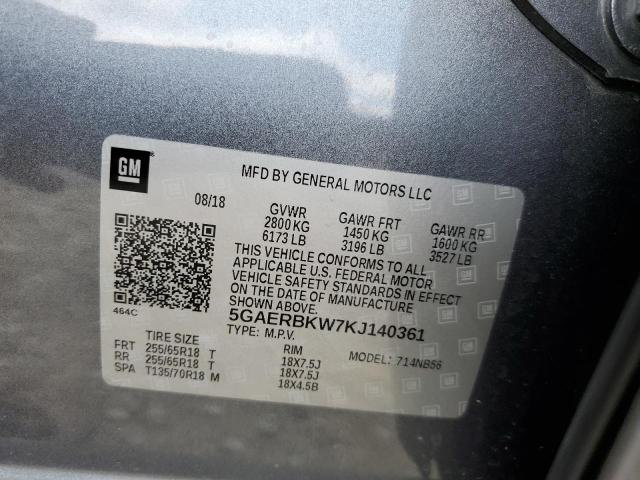 5GAERBKW7KJ140361 - 2019 BUICK ENCLAVE ESSENCE 灰色 照片 13