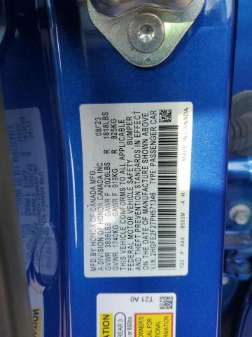 2HGFE2F27PH571346 - 2023 HONDA CIVIC LX Azul foto 13