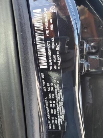 ZARFAEDN0H7557073 - 2017 ALFA ROMEO GIULIA Q4 შავი ფოტო 12