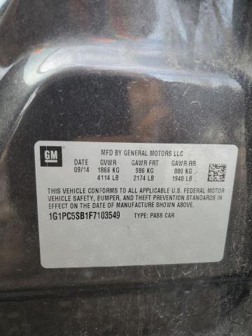 1G1PC5SB1F7103549 - 2015 CHEVROLET CRUZE LT Графитовый фото 12