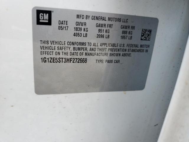 1G1ZE5ST3HF272668 - 2017 CHEVROLET MALIBU LT WHITE photo 12