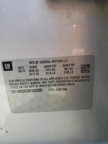1G11H5SA5DF336299 - 2013 CHEVROLET MALIBU LTZ SILVER photo 12