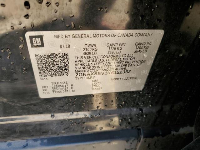 2GNAXSEV1K6122352 - 2019 CHEVROLET EQUINOX LS BLACK photo 13