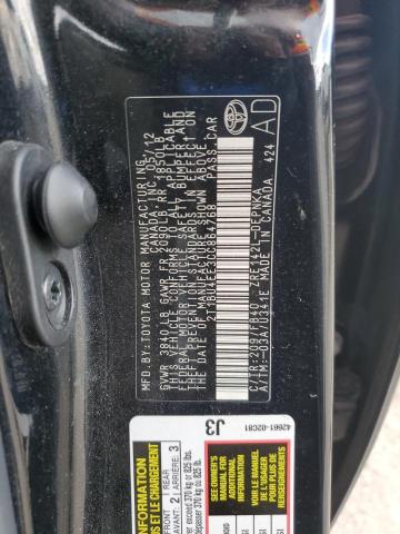 2T1BU4EE3CC864768 - 2012 TOYOTA COROLLA LE BASE BLACK photo 12