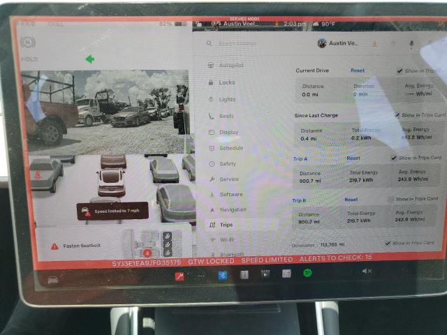 5YJ3E1EA9JF035175 - 2018 TESLA MODEL 3 Ақ фото 9