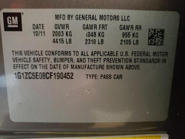 1G1ZC5E08CF190452 - 2012 CHEVROLET MALIBU 1LT BROWN photo 12