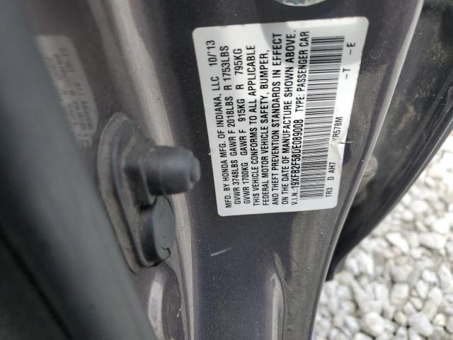 19XFB2F58DE089008 - 2013 HONDA CIVIC LX GRAY photo 12