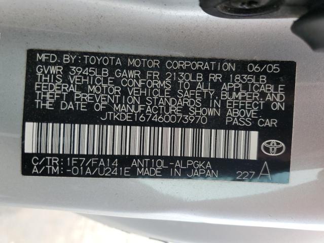 JTKDE167460073970 - 2006 TOYOTA SCION TC Күміс фото 12