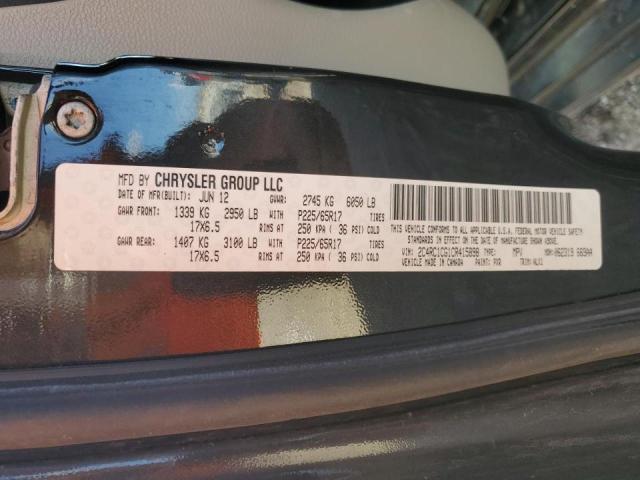 2C4RC1CG1CR415898 - 2012 CHRYSLER TOWN & COU TOURING L BLACK photo 14