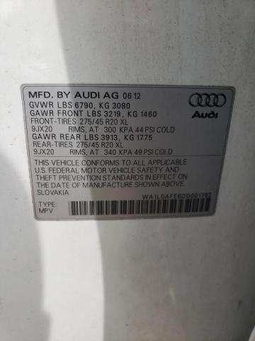 WA1LGAFE6DD001762 - 2013 AUDI Q7 PREMIUM PLUS WHITE photo 13