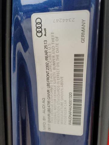 WAUDNAF44JN001320 - 2018 AUDI A4 PREMIUM BLUE photo 13