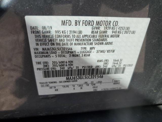 MAJ6S3GL5LC321546 - 2020 FORD ECOSPORT SE GRAY photo 14