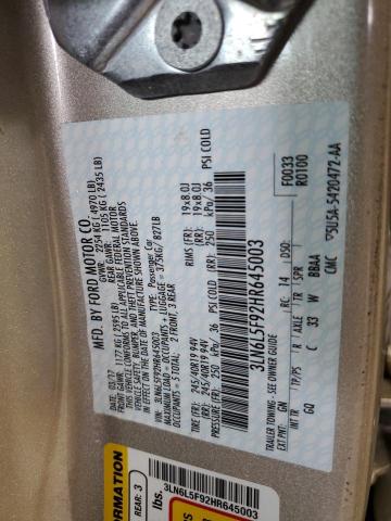 3LN6L5F92HR645003 - 2017 LINCOLN MKZ RESERVE Creme Foto 12