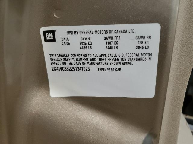 2G4WC532251247023 - 2005 BUICK LACROSSE CX Gold Foto 12