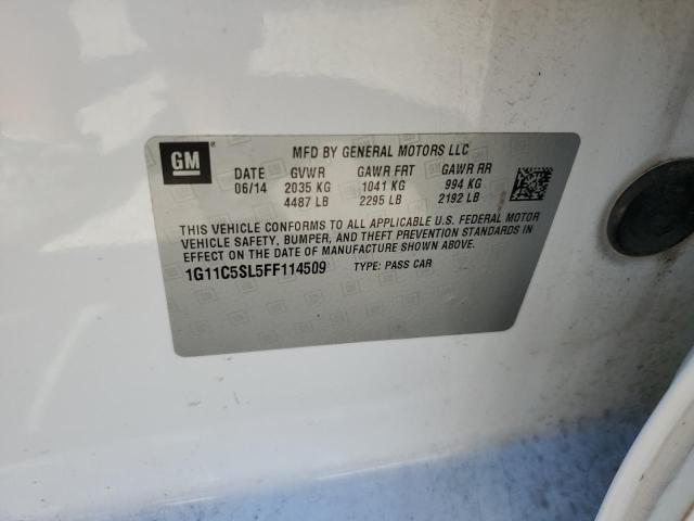 1G11C5SL5FF114509 - 2015 CHEVROLET MALIBU 1LT 白色 照片 12