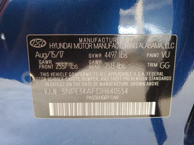 5NPE34AF3JH640554 - 2018 HYUNDAI SONATA SPORT 蓝色 照片 12