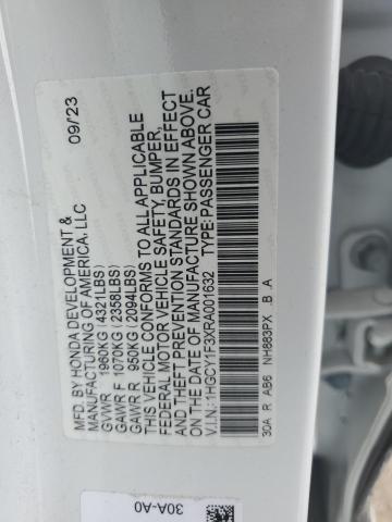 1HGCY1F3XRA001632 - 2024 HONDA ACCORD EX WHITE photo 12