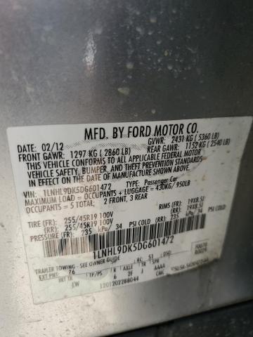 1LNHL9DK5DG601472 - 2013 LINCOLN MKS SILVER photo 12