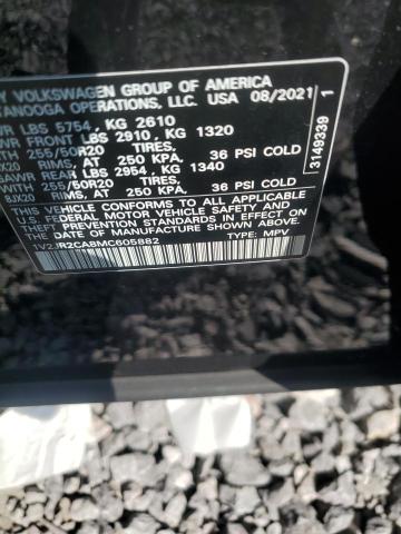 1V2JR2CA8MC605882 - 2021 VOLKSWAGEN ATLAS SE Czarny zdjęcie 13