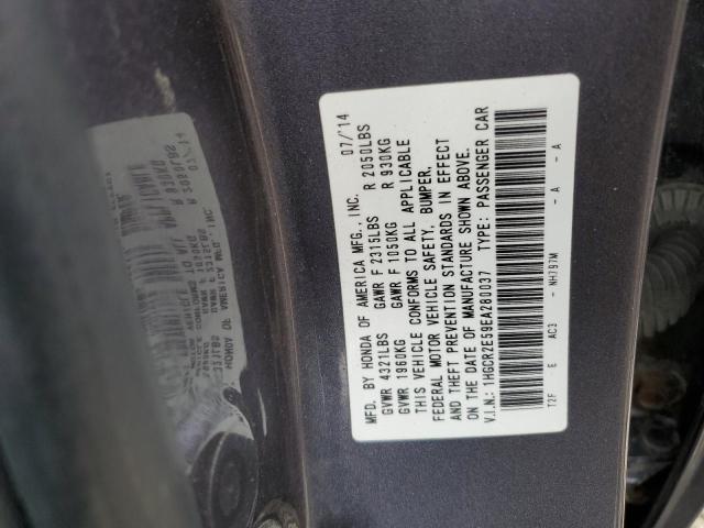 1HGCR2E59EA280037 - 2014 HONDA ACCORD SPORT GRAY photo 12