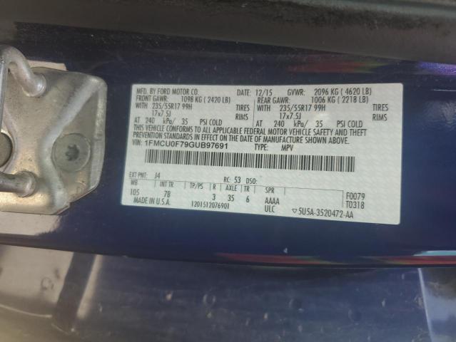 1FMCU0F79GUB97691 - 2016 FORD ESCAPE S BLUE photo 13