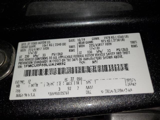 1FMCU0F68LUA24892 - 2020 FORD ESCAPE S 灰色 照片 13