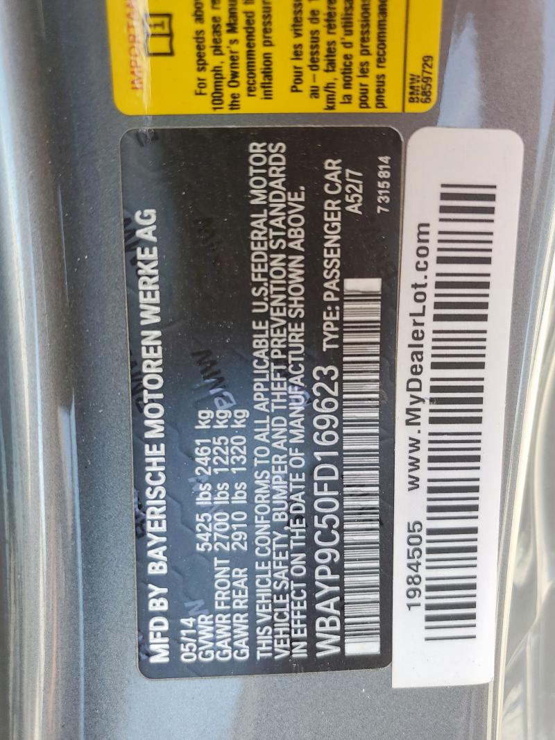 WBAYP9C50FD169623 - 2015 BMW 650 I GRAY photo 13