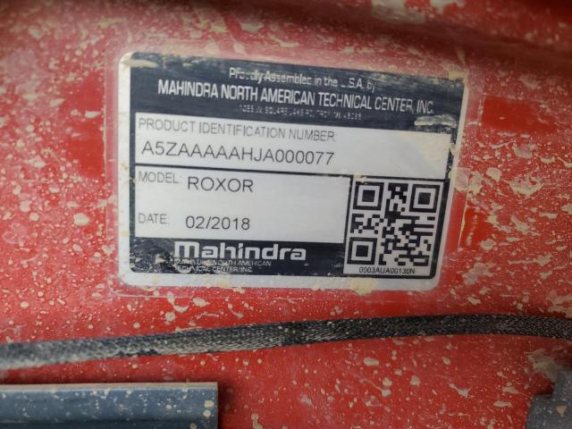 A5ZAAAAAHJA000077 - 2018 MAHINDRA AND MAHINDRA ROXOR Красный фото 12