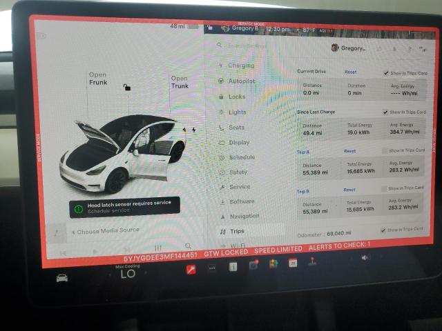 5YJYGDEE3MF144451 - 2021 TESLA MODEL Y WHITE photo 9