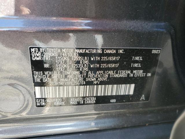 2T3H1RFVXPC250764 - 2023 TOYOTA RAV4 LE Серый фото 12