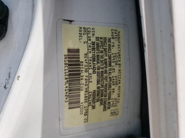 3N1BC11E89L414243 - 2009 NISSAN VERSA S WHITE photo 12