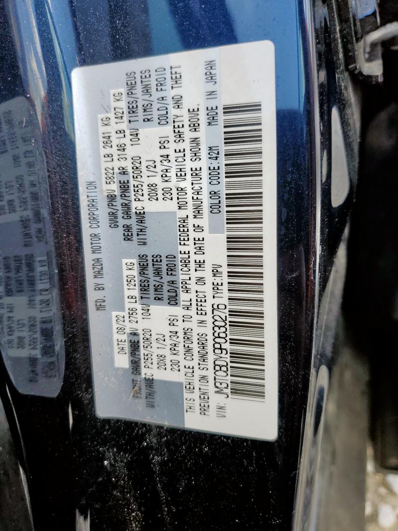 JM3TCBDY9P0630276 - 2023 MAZDA CX-9 GRAND TOURING BLUE photo 14