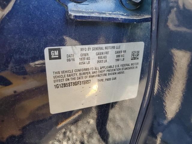 1G1ZB5ST8GF315957 - 2016 CHEVROLET MALIBU LS Mavi fotoğraf 12